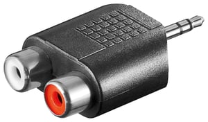 Goobay 11604 3.5 mm to 2x RCA Cable Adapter, Black
