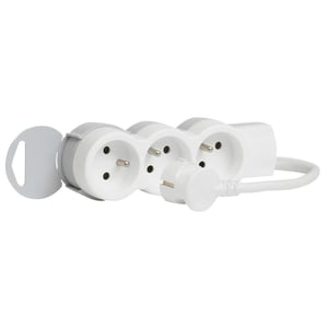 Legrand 050051 rozgałęziacz 1,5 m 3 x gniazdo sieciowe Szary, Biały