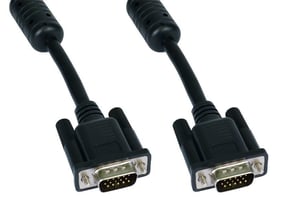 Cables Direct 1m SVGA kabel VGA VGA (D-Sub) Czarny, Srebrny