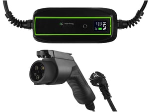 Green Cell EV17 Electric Vehicle Charging Station, Black, 1 Built-in LCD Display