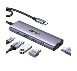 Ugreen 15597 huby i koncentratory USB Type-C 5000 Mbit/s Szary