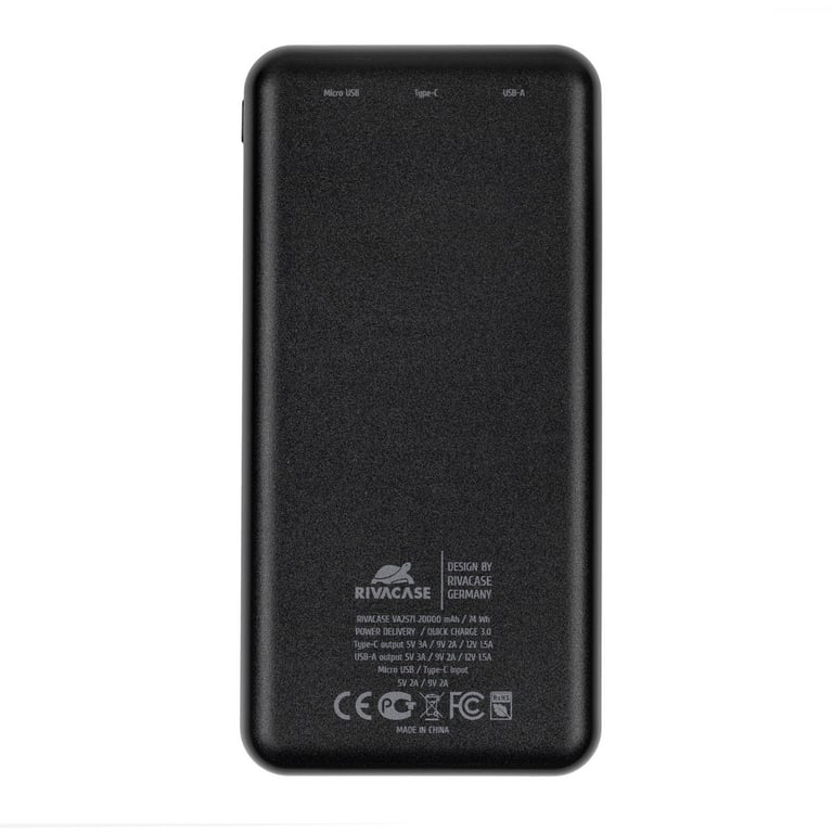 фото Зовнішній акумулятор (павербанк) Rivacase Rivapower VA2521 20000mAh Black