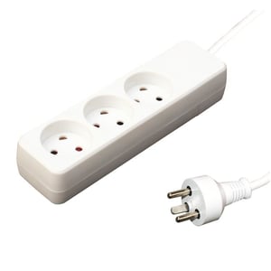 Garbot 24155119-1 Abzweigstecker 1 m, 3 x Netzsteckdose, für den Innenbereich, Weiß