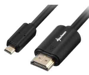 Sharkoon 1 m, HDMI/Micro-HDMI-Kabel, HDMI Typ A (Standard), HDMI Typ D (Micro), schwarz