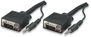 Manhattan SVGA-ljudkabel 4,5 m VGA (D-Sub) + 3,5 mm Svart