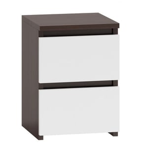 Topeshop M2 MIX stół/ stolik nocny Szafka nocna 2 szuf. Wenge, Biały