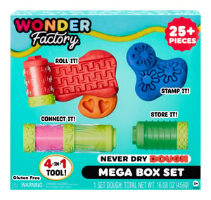 MGA Entertainment Wonder Factory Never Dry Dough Mega Box Set Modeling Dough 456 g Multicolor 8 pcs.