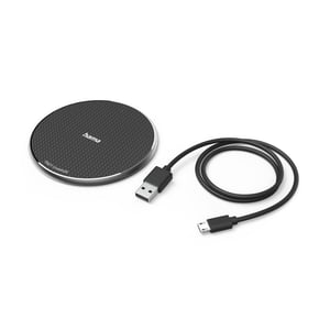 Hama QI-FC10 Smartfon Czarny USB Bezprzewodowe ładowanie Szybkie ładowanie Wewnętrzna