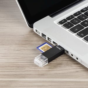 Hama Basic czytnik kart USB 2.0/Micro-USB Czarny