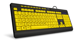 Connect IT CKB-4400-CS tangentbord för hem/kontor, USB, svart, gul