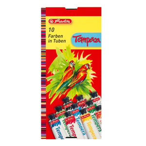 Herlitz 8643058 vattenbaserad färg Svart, Blå, Grön, Röd, Gul 16 ml tub, 10 st.