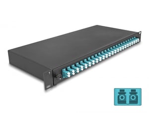 DeLOCK 19″ Fiber Optic Patch Panel, 24 x LC Duplex OM3, 1U, Fully Assembled