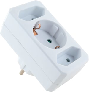 Schwaiger STVT0031 Power Plug Adapter: 2x Type C to Type F, White
