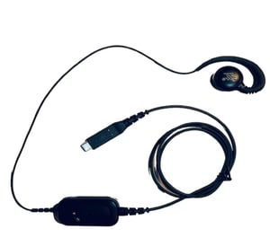 Zebra USB-C-Kabel-Headset für PTT + VoIP mit drehbarem Ohrhörer für das rechte oder linke Ohr. Enthält integriertes Kabel-Headset für Büro/Callcenter, USB-Typ-C, schwarz
