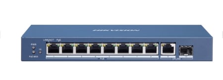 Hikvision DS-3E0510P-E/M przełącznik sieciowy Nie zarządzany L2 Gigabit Ethernet (10/100/1000) Obsługa PoE Niebieski