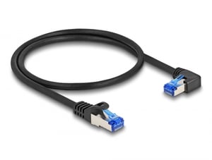 DeLOCK RJ45-Netzwerkkabel Cat.6A S/FTP, gerade/gewinkelt, 0,5 m, schwarz
