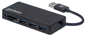 Manhattan 164931 huby i koncentratory USB 3.2 Gen 1 (3.1 Gen 1) Type-A 5000 Mbit/s Czarny
