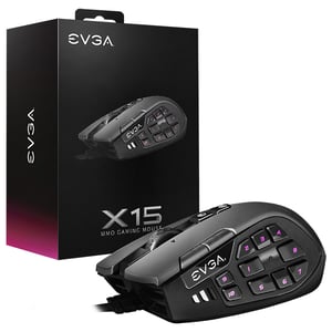 EVGA X15 MMO myszka Gaming Po prawej stronie USB Typu-A Optyczny 16000 DPI