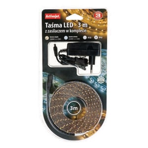 Activejet Taśma LED Z180L3528WWI 3m z zasilaczem barwa ciepła IP65