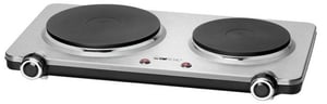 Clatronic DKP 3668 E Black, Stainless Steel Countertop Sealed Cooktop 2 zones