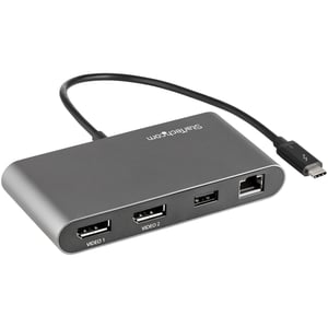 StarTech TB3DKM2DPL Wired Thunderbolt 3 Docking Station, Gray