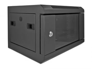 DeLOCK 10-Zoll-Netzwerkschrank mit Glastüren, 4U, schwarz