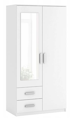 Topeshop ROMANA 100 WHITE Wardrobe and Closet, 1 compartment, 2 doors. White