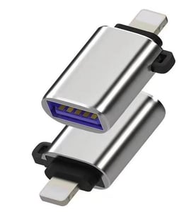 Microconnect MC-LIGHTUSB3 Adapter für Lightning- und USB-A-Kabel, silberfarben