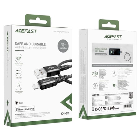 ACEFAST C4-02 1,8 m Czarny