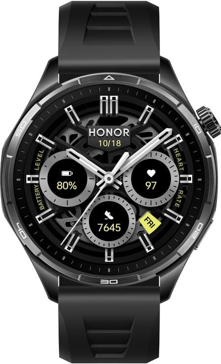 Honor Watch 6 3,71 cm (1.46") AMOLED 46.5 mm Cyfrowy 464 x 464 px Ekran dotykowy Czarny GPS