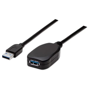 Manhattan 150712 USB-kabel USB 3.2 Gen 1 (3.1 Gen 1) 5 m USB A 5 Gbit/s Svart