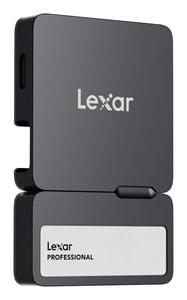 Lexar Professional Go Portable SSD mit Hub, 2 TB, USB Typ C 3.2 Gen 2 (3.1 Gen 2), Schwarz