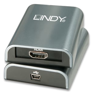 Lindy 42698 External USB Graphics Card, Black