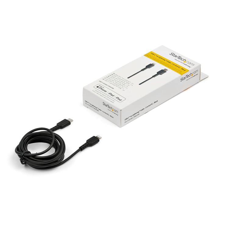 StarTech RUSBCLTMM2MB kabel do telefonu Czarny 2 m USB A Lightning