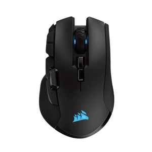 Corsair IRONCLAW RGB gamingmus. På höger sida: RF Wireless + Bluetooth + USB Type-A. Optisk 18 000 DPI