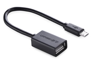 Ugreen 10396 USB 2.0 Cable, 0.12 m, USB-A to Micro-USB-B, Black