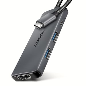 Axagon HMC-5H8K USB 5Gbps Hub 2x USB-A, USB-C, HDMI 8k/30Hz, PD 100W, USB-C Cable, Wired USB 3.2 Gen 1 (3.1 Gen 1) Type-C, Gray
