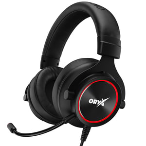 Niceboy ORYX X500 Zestaw słuchawkowy Przewodowa Opaska na głowę Gaming Czarny, Czerwony