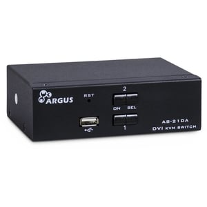 Inter-Tech KVM-AS-21DA DVI przełącznik KVM Czarny