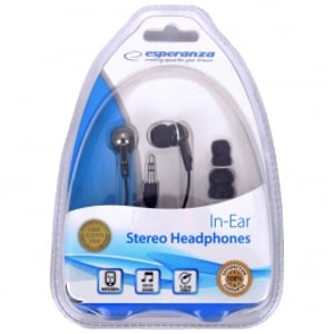 Esperanza EH125 hörlurar/headset, trådbundna, in-ear, musik, svart, grafitgrå
