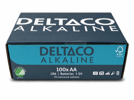 Deltaco LR6-100B bateria do użytku domowego Jednorazowa bateria AA, LR06 Alkaliczny
