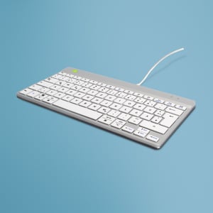 R-Go Tools Ergonomische R-Go Compact Break-Tastatur, mit Software für Pausen, QWERTZ (DE), kabelgebunden, weiß