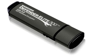 iStorage Kanguru Defender Elite300, 32 GB USB-Stick, USB Typ A 3.2 Gen 1 (3.1 Gen 1), Schwarz, Grau