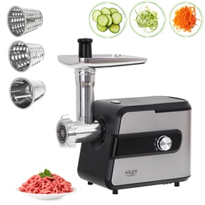 Adler AD 4813 köttkvarn 2000 W Svart, Silver