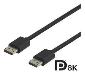 Deltaco DP8K-1015 DisplayPort Cable, 1.5 m, Black
