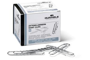 Durable 122725 Metal Paper Clips, 100 pcs.
