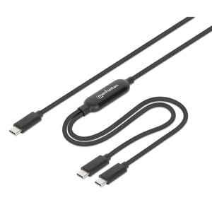 Manhattan 355810 2 m USB-C to 2 x USB-C Cable, Black