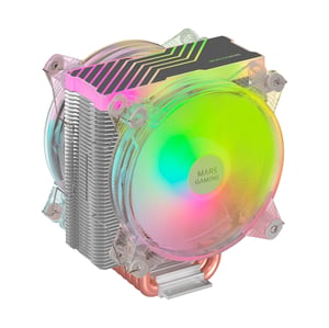 Mars Gaming MCPU66 PC-Kühlsystem, Prozessor-Luftkühler, 12 cm, silber, transparent, 1 Stück.