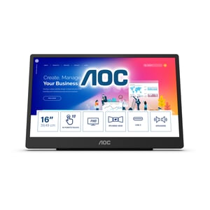 AOC 16T2 tragbarer Fernseher/Monitor, schwarz, 39,6 cm (15,6"), LED, 1920 x 1080 px