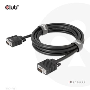 CLUB3D CAC-1703 VGA-Kabel 3 m VGA (D-Sub) Schwarz